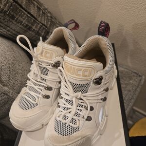 Gucci Kids Cream and White Mesh Sneakers